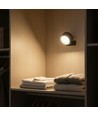 Oppladbar vegglampe CCT - 4,5W, Matt svart, rund, 360° roterbar, IP20, inkl. lyskilde