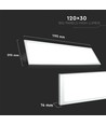 6 stk. V-Tac 120x30 LED panel - 29W, hvit kant, 120lm/W