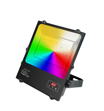 RGBW DMX projektør - 200W, DMX512, IP65 utendørs