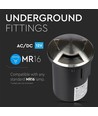 MR16 / GU5.3 nedgravningsspot, 12V - IP67, rustfritt stål, Ø8,7cm, uten lyskilde