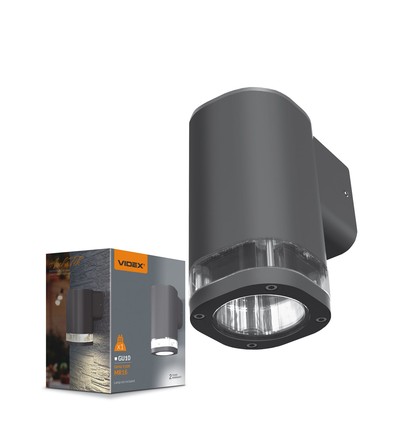 GU10 vegglampe - IP54 utendørs, grå, aluminium, uten lyskilde