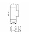GU10 dobbel fasadelampe - IP54 utendørs, grå, opp/ned lys, uten lyskilde