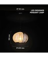 E27 Designer pendellampe - Ø40cm, Matt sort og beige, uten lyskilde