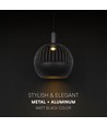 GU10 Designer pendellampe - Matt sort, Metal serie, Ø40 cm
