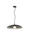 Designer pendellampe - Ø60cm, G9 fatning, sort/hvit metall og glass, uten lyskilde