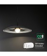 Designer pendellampe - Ø60cm, G9 fatning, sort/hvit metall og glass, uten lyskilde