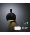 E27 Designer pendellampe, Ø28cm - Sort, metall og keramikk, uten lyskilde, max 60W