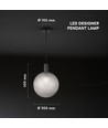E27 Designer pendeloppheng - D100*H25mm, matt sort, uten lyskilde