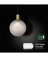 E27 designer pendeloppheng - Ø10cm, børstet messing og røykfarget glass, uten lyskilde