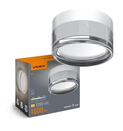 9W utendørs vegg/taklampe - IP65, 3CCT, hvit, rund, Bulkhead