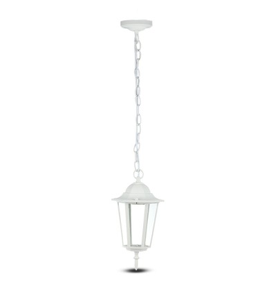 E27 hagelampe i retro design, hvit - IP44 utendørs, aluminium, uten lyskilde