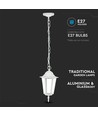 E27 hagelampe i retro design, hvit - IP44 utendørs, aluminium, uten lyskilde