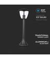 E27 hagelampe, 60cm - Sort, IP44, aluminium, til hage og stier, uten lyskilde