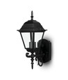 E27 utendørs vegglampe - Matt sort, IP44, oppovervendt lys, uten lyskilde