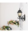 E27 utendørs vegglampe - Matt sort, IP44, oppovervendt lys, uten lyskilde