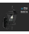 E27 utendørs vegglampe - Matt sort, IP44, oppovervendt lys, uten lyskilde