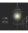 E27 utendørs vegglampe / lanterne - Matt sort, IP44, oppovervendt lys, uten lyskilde