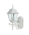 E27 utendørs vegglampe / lykt - Matt hvit, IP44, oppoverrettet lys, uten lyskilde