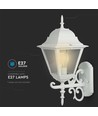 E27 vegglampe Large - Matt hvit, aluminium og glass, 44,5cm høy, uten lyskilde