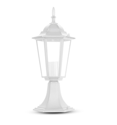 40cm hvit hagelampe, E27 - Matt hvit, IP44, aluminium, uten lyskilde