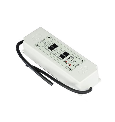 150W / 12V DC strømforsyning - 12.5A, IP67 vanntett, plast, 5 års garanti