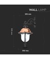 E27 hagelampe vegglanterne nedovervendt - IP44 utendørs, matt sort grafitt, aluminium, uten lyskilde