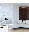 Sort LED gulvlampe med marmorfot - E27 fatning, max 60W, 192cm høy, moderne design