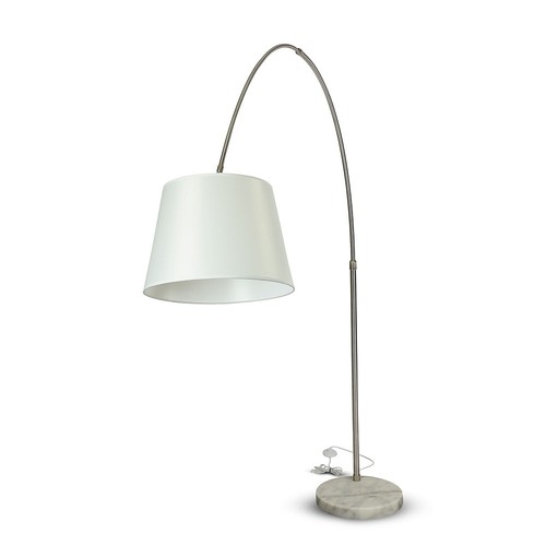 E27 gulvlampe med marmorfot, 192cm - Elfenben, metall, max 60W, uten lyskilde