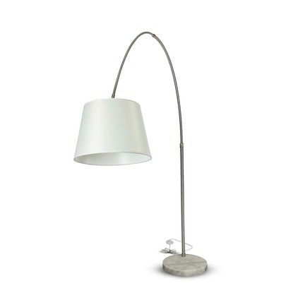 E27 gulvlampe med marmorfot, 192cm - Elfenben, metall, max 60W, uten lyskilde