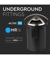 Ø8,7cm MR16 nedgravingsspot, 12V - IP67, rustfritt stål, 1 vindu, uten lyskilde