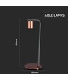 Designer bordlampe med E27 fatning og bryter - Rød bronse, metall, 150x420mm, max 60W