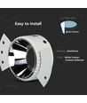 GU10 innbyggingsspot - Rund, hvit/krom, IP20, hull: Ø9 cm, mål: Ø14 cm, uten lyskilde