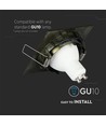 GU10 innfellingsspot, firkantet - Gull, hull: Ø7,4 cm, mål: 8,2 x 8,2 cm, uten lyskilde