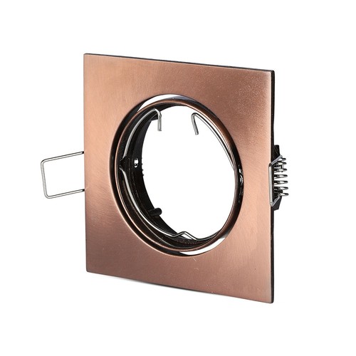 GU10 Bronse innfellingsspot - Firkantet, hull: Ø7,4 cm, mål: 8,2 x 8,2 cm