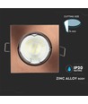 GU10 Bronse Downlight - Firkantet, hull: Ø7,4 cm, mål: 8,2 x 8,2 cm