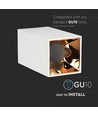 GU10 kvadratisk påbygningsspot - Hvit/Rose gull, aluminium, IP20, uten lyskilde