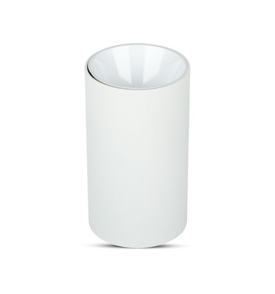 GU10 påbygningsspot - Rund, hvit/krom, Ø8cm, aluminium, uten lyskilde