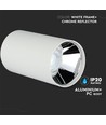 GU10 påbygningsspot - Rund, hvit og krom, aluminium, uten lyskilde