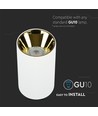 GU10 påbygningsspot - Hvit / Gull, Ø8cm, aluminium, uten lyskilde