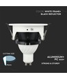 GU10 halvrundt armatur - Hvit/sort, aluminium, IP20 innendørs, uten lyskilde