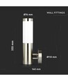 VT-833 vegglampe E27 - i rustfritt stål, hus, IP44