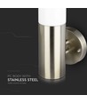VT-833 vegglampe E27 - i rustfritt stål, hus, IP44