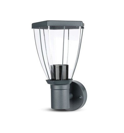 E27 utendørs vegglampe - Oppovervendt, IP44, rustfritt stål, mørkegrå, uten lyskilde