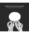 Skjult touch-dimmer for LED - Hvit, 12V (72W), 24V (144W), opptil 2,5cm tykkelse