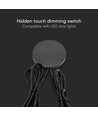 Skjult touch-dimmer for LED - Kapasitiv, Sort, 12V (72W), 24V (144W), opptil 2,5cm tykkelse