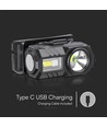 3W LED hodelykt - IP43, hvitt og RGB-lys, 8 lysfunksjoner, inkl. brakett