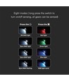 3W LED hodelykt - IP43, hvitt og RGB-lys, 8 lysfunksjoner, inkl. brakett