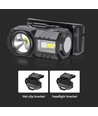 3W LED hodelykt - IP43, hvitt og RGB-lys, 8 lysfunksjoner, inkl. brakett