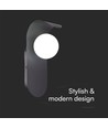 Designer G9 vegglampe - Sort, stål og glass, max 5W LED, IP20 innendørs