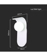 G9 vegglampe i gips - Hvit, 95x120x250mm, uten lyskilde, IP20 innendørs